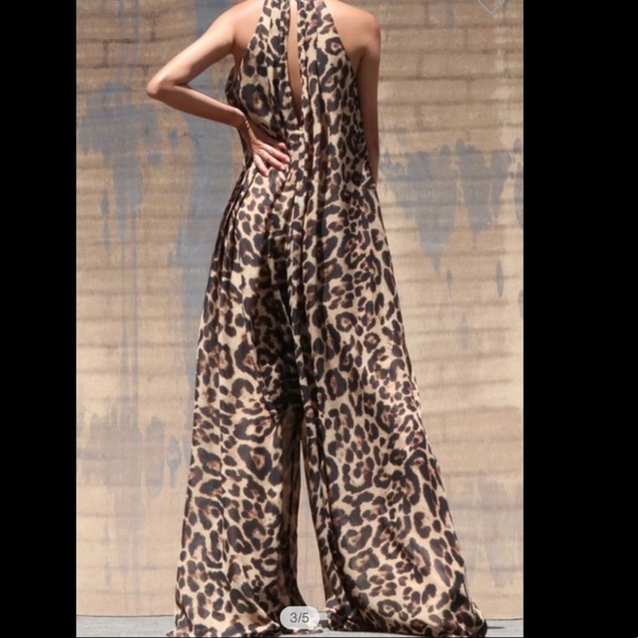Leopard Print Jumpsuit Size Small - Picture 2 of 5